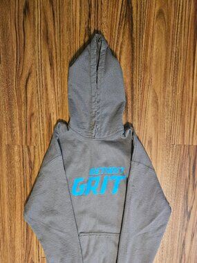 Detroit Lions GRIT Gray Blue Pullover Hoodie Men’s Large